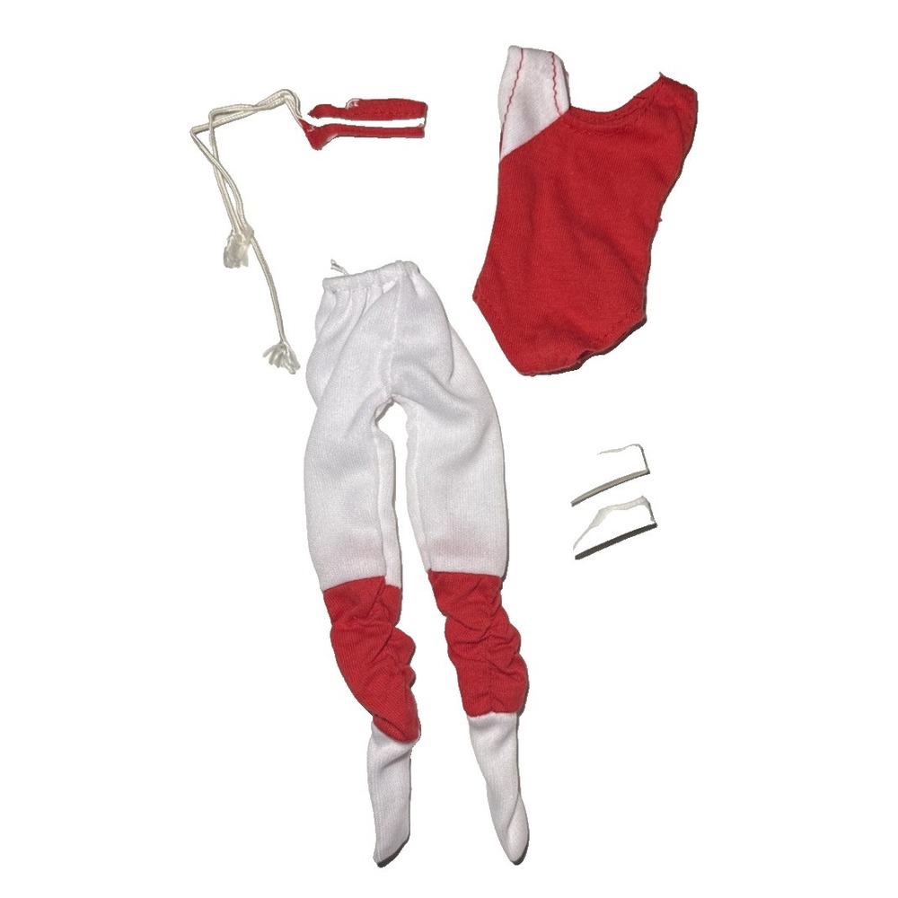 Vintage 1980s Basics by Totsy Flair Fashions Red and White Workout Set #410 BD15